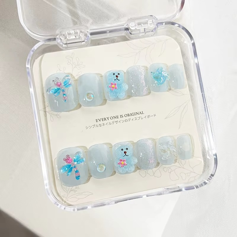 Cute Cartoon Press on Nails for Kids Gift Set