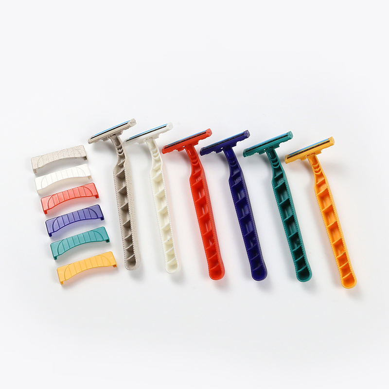Color Biodegradable Wheat Straw Disposable Shaving Razor for Hotel