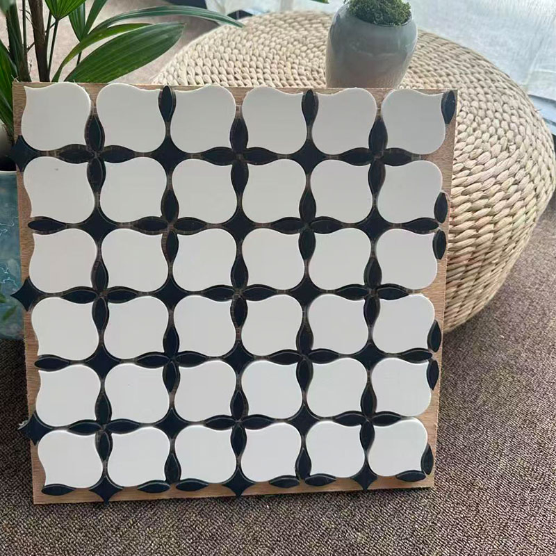 Manufacturer Popular Waterjet Mosaic Flower Design Parquet Tiles Wall Mosaic