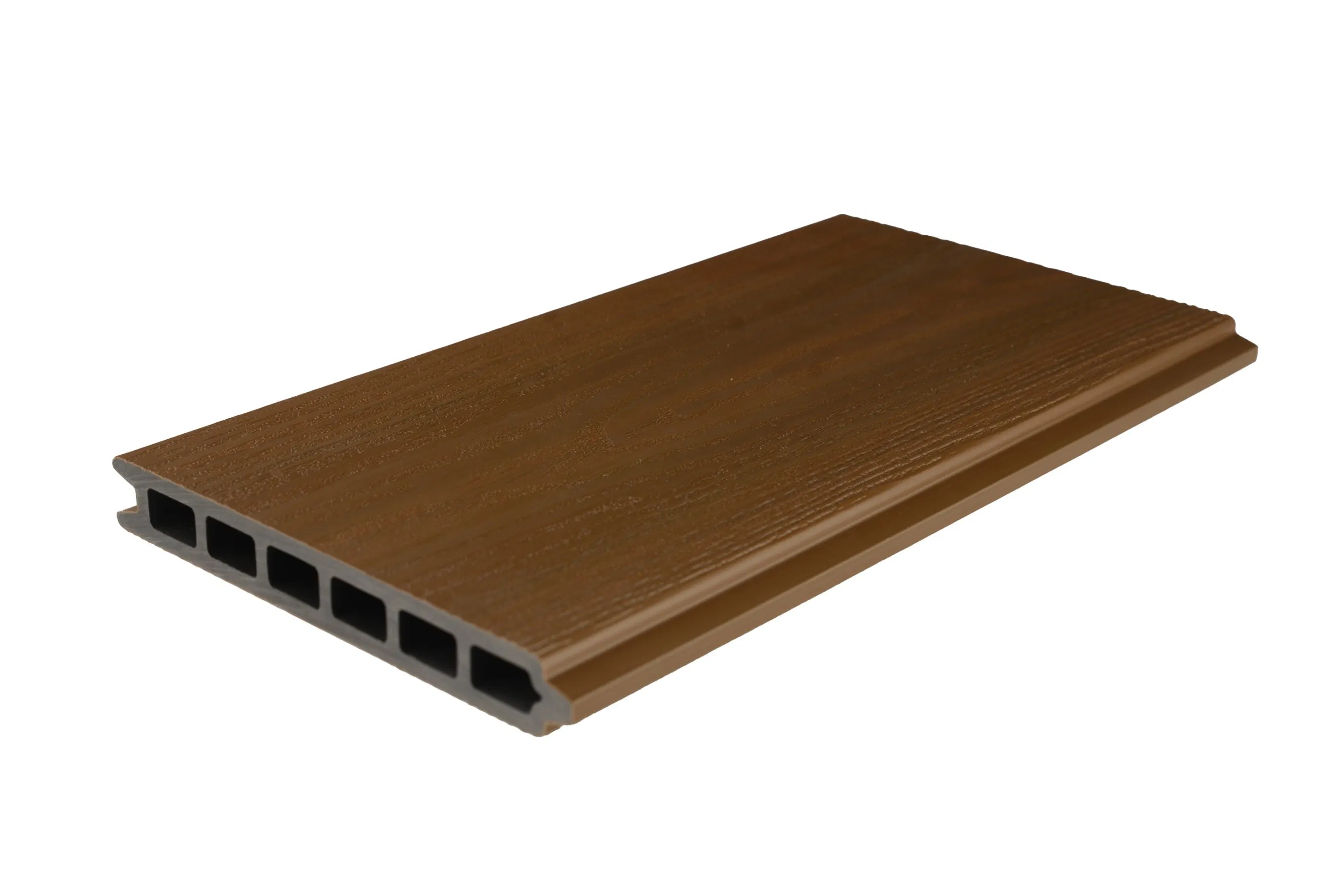 Eco-Friendly Reversible Textured Flat Hollow Grey Composite Fence Board WPC Fence Plank 6"