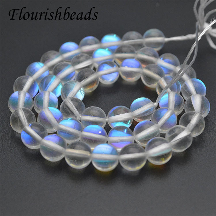 Wholesale Ab-Plating Shiny Synthetic Round Glass Beads for Jewelry Necklace Bracelet Making