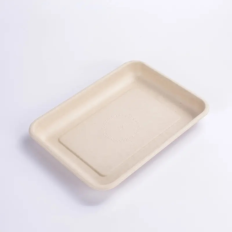 Compostable Lunch Food Paper Square Cake Tray
