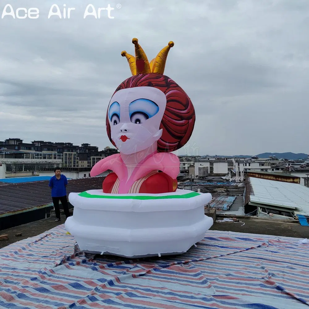 Custom Inflatable Crimson Queen Cartoon Anime Character Model Inflatable Queen with Stand for Decor