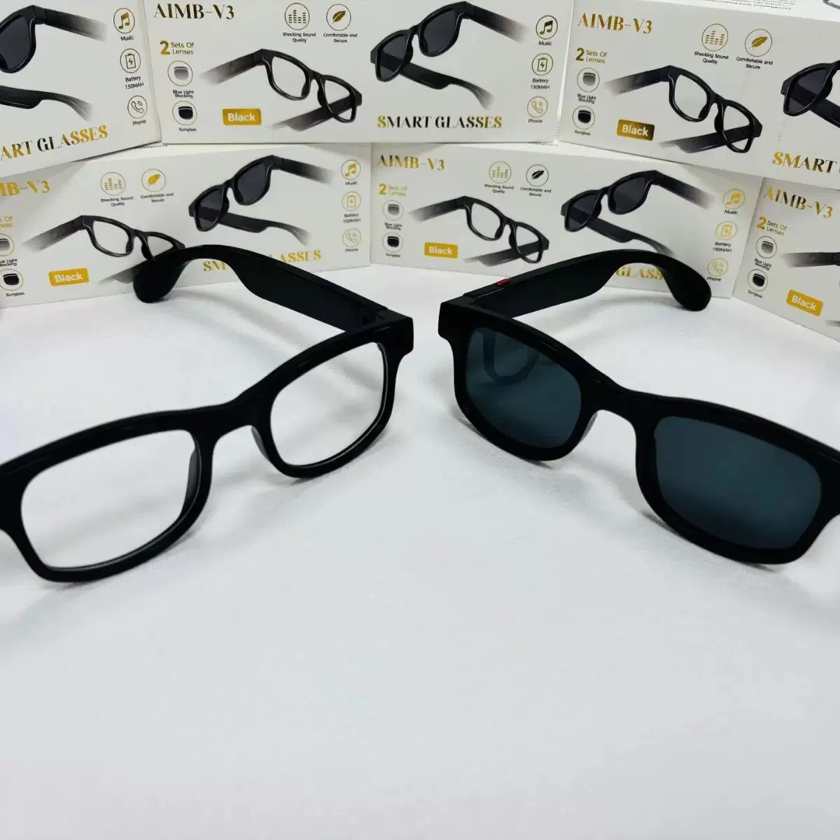 Smart Glasses Bluetooth Glasses Anti-Blue Light Glasses Music & Calls Voice Control Glasses for Men Women