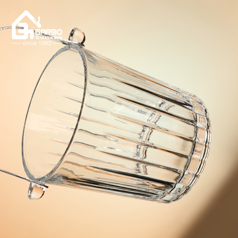 Glass Ice Bucket Set with Classic Engraved Wholesale Price 7PCS Glass Ice Bucket and Cup Set for Party Use Whiskey Drinking