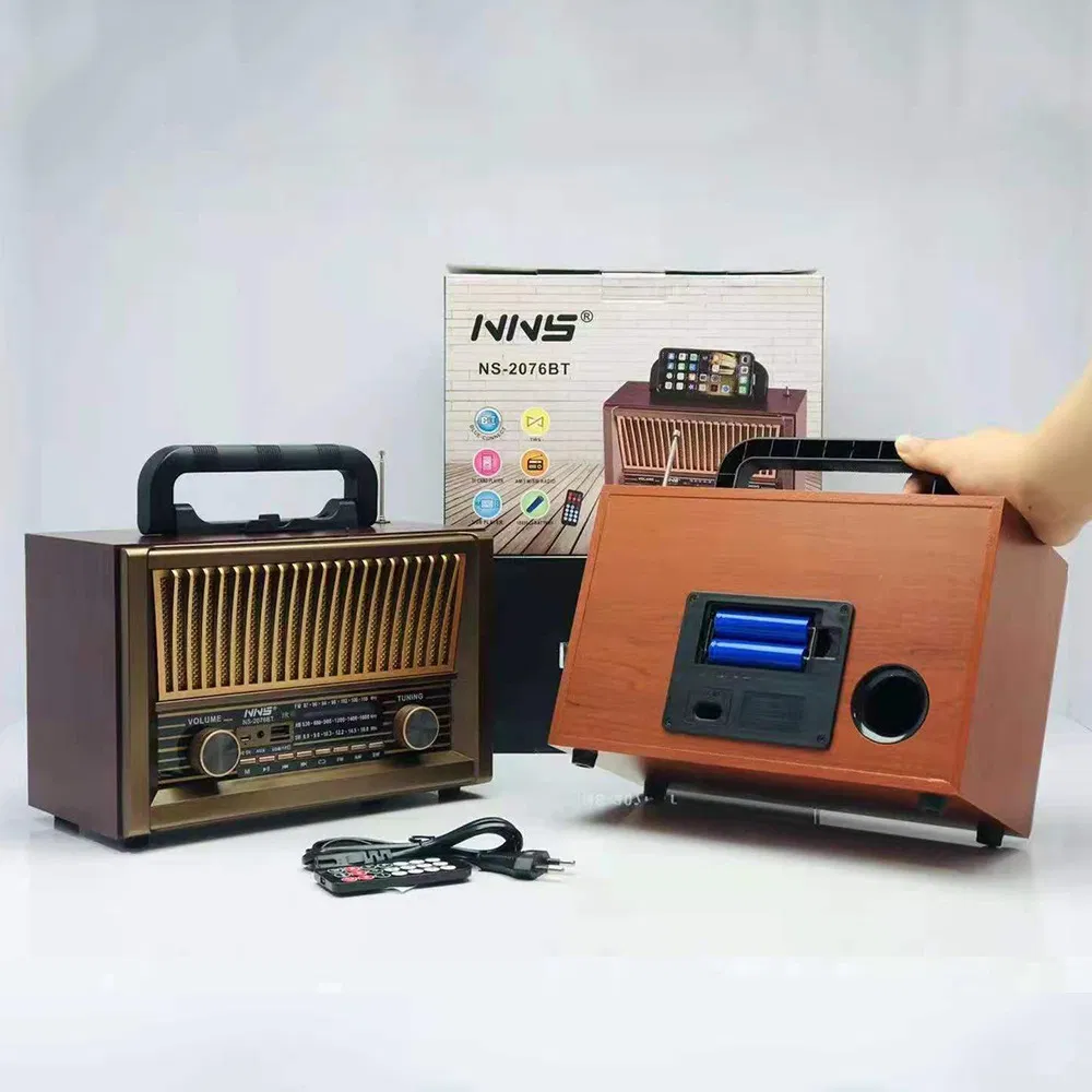 Ретро радио NS-2076BT с Bluetooth, деревянный корпус