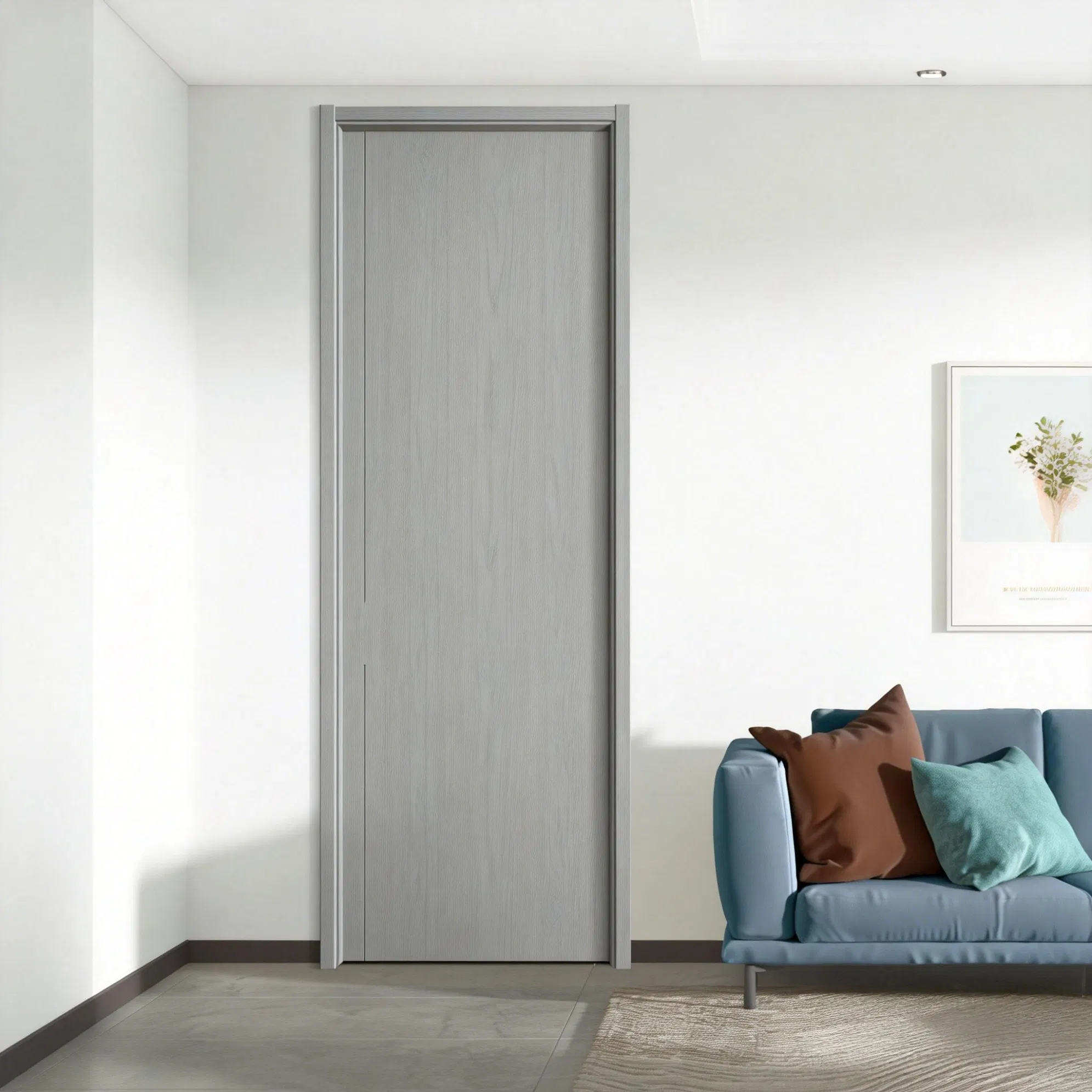 Modern Wooden Wood Main PVC Double Leaf Door for Housing Main Doorway