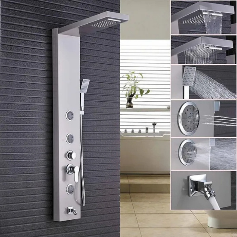 High-Quality Stainless Steel Shower Panel with Rainfall Showerhead