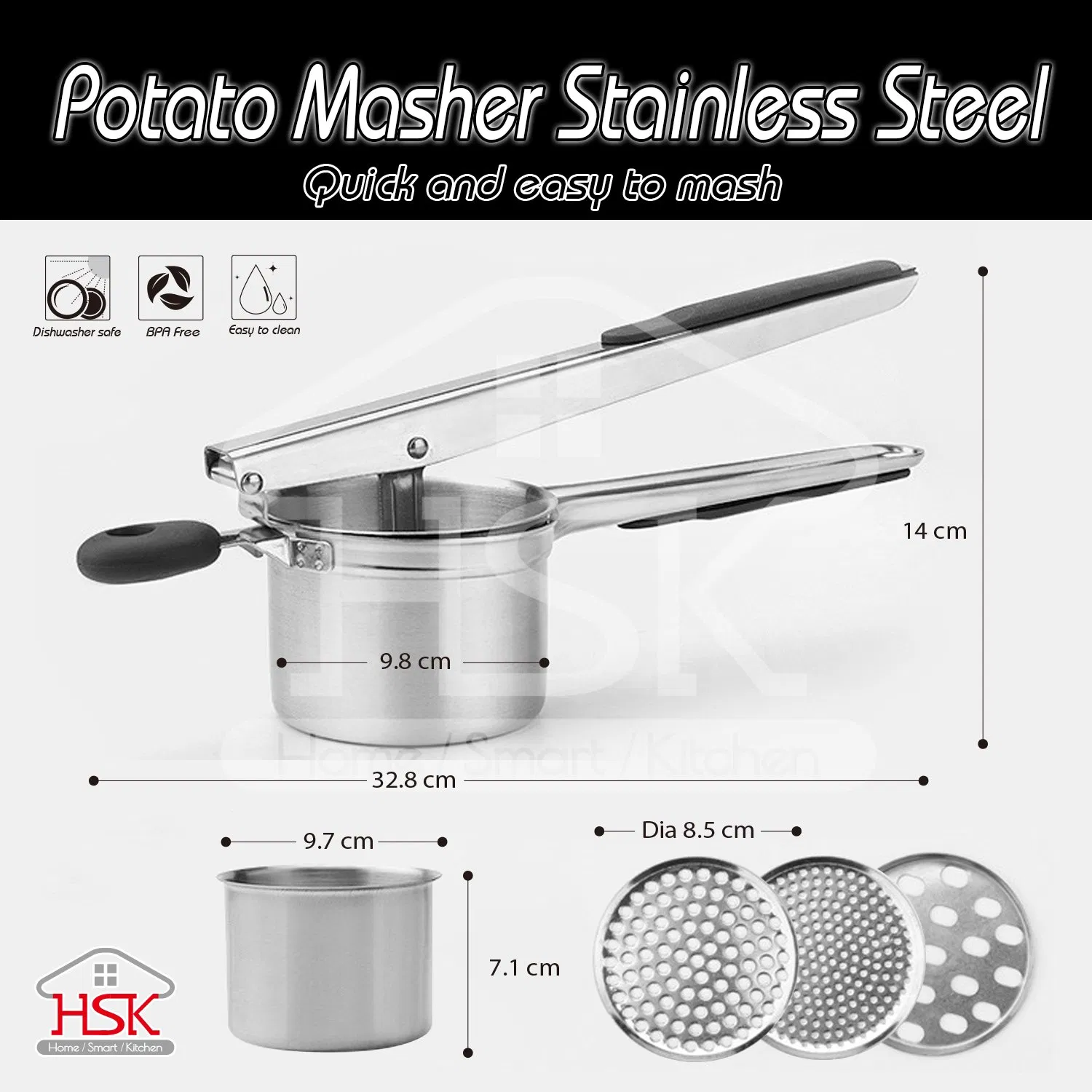 Stainless Steel Potato Masher Ricer Kitchen Tool