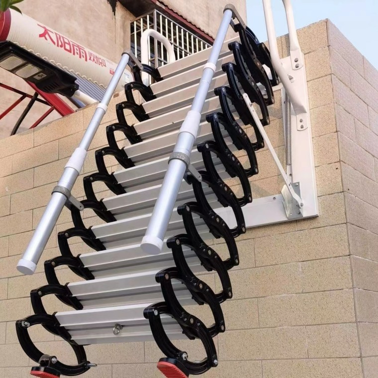 Folding Ladder Fully Automatic Interior Attic Telescopic Thickened Folding Invisible Staircase