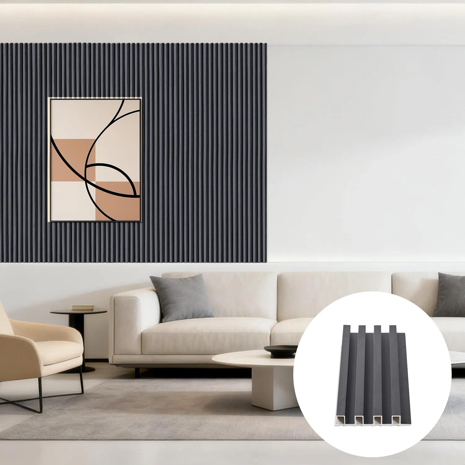 1waterproof Fireproof Wood Composite Panel Smooth Installation Akupanel Aku WPC 3D Slat Cladding Wall Panel Interior Polyester Fiber Decorative Panel