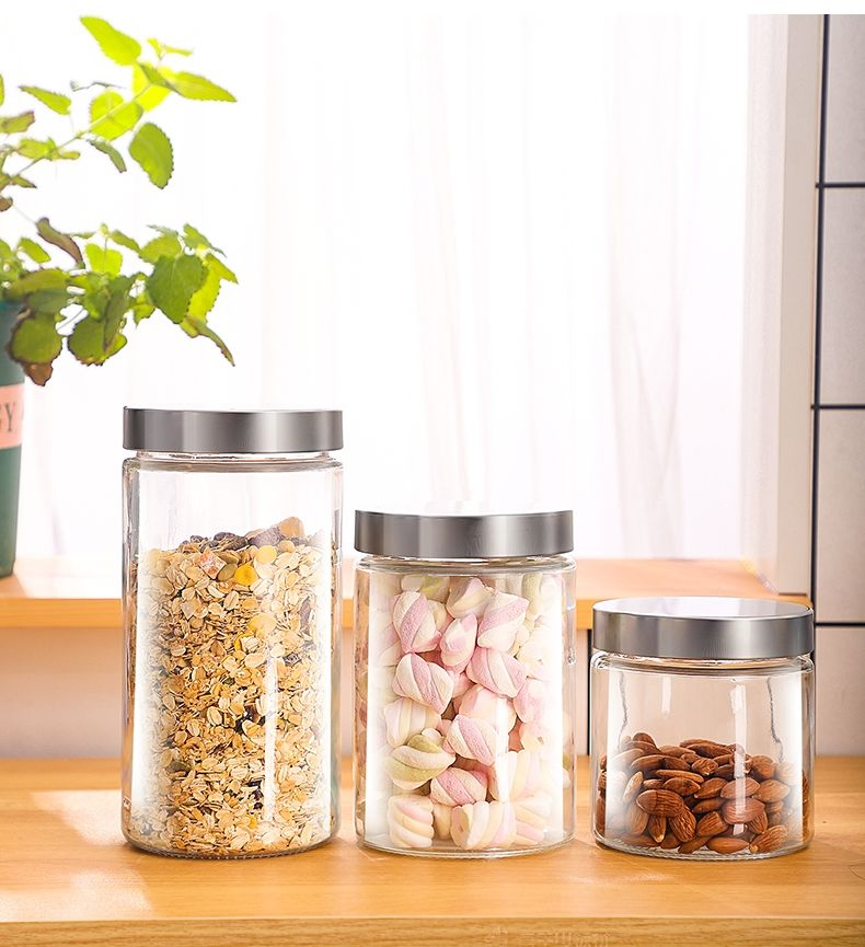 Набор больших круглых герметичных стеклянных контейнеров для еды