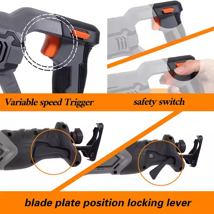 20V Electric Battery Powered Cordless Reciprocating Saw Portable Electric Woodworking Saw