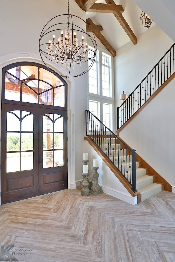 Anewson Wrought Iron Stair Staircase Glass Railing Modern Design Staircase