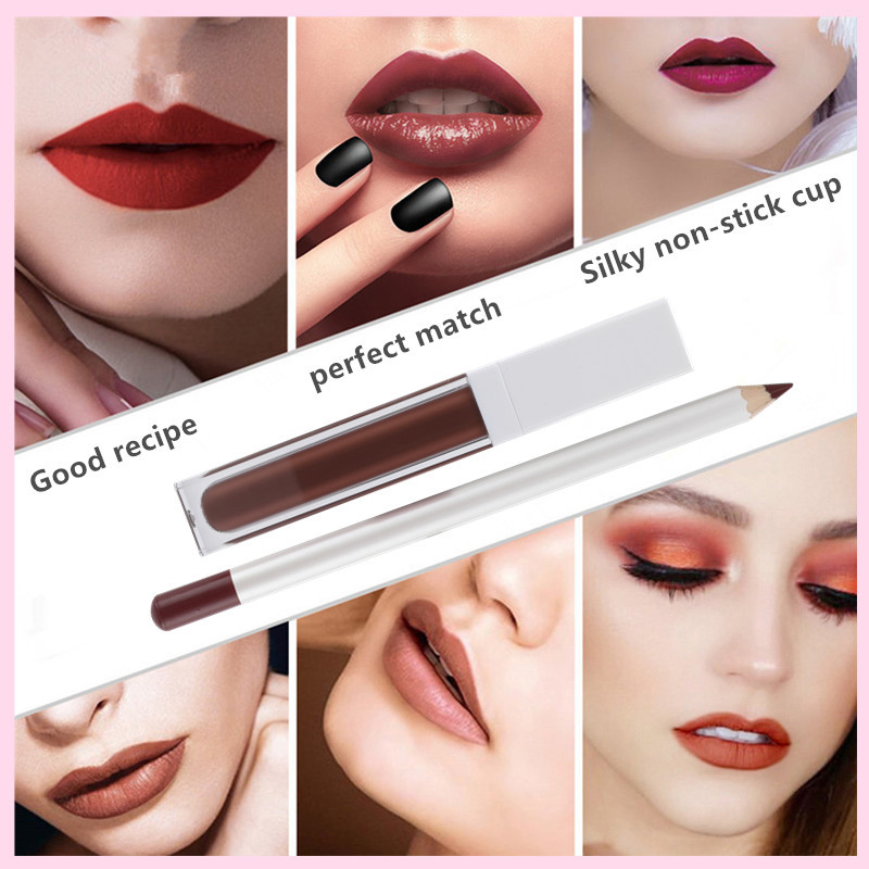 Lipstick Private Label Wholesale Vegan Matte Liquid Lipstick Glossy Lip Gloss Shimmer Lip Gloss and Lipliner Set