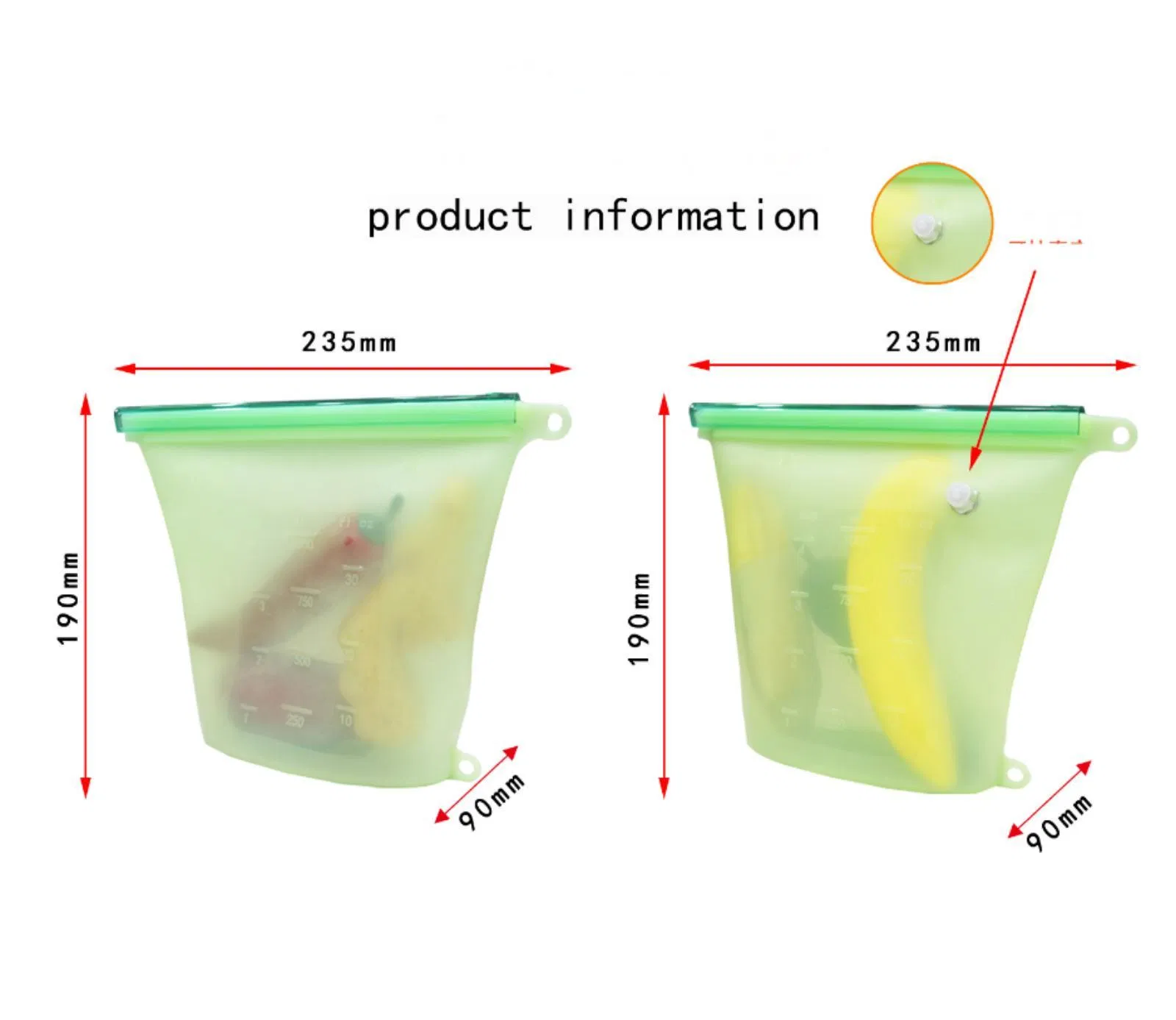 New Upgraded Silicone Fresh-Keeping Bag, Food Portioning Bag, Stock Freezing Food Portioning Self-Sealing Bag, Sealing Bag