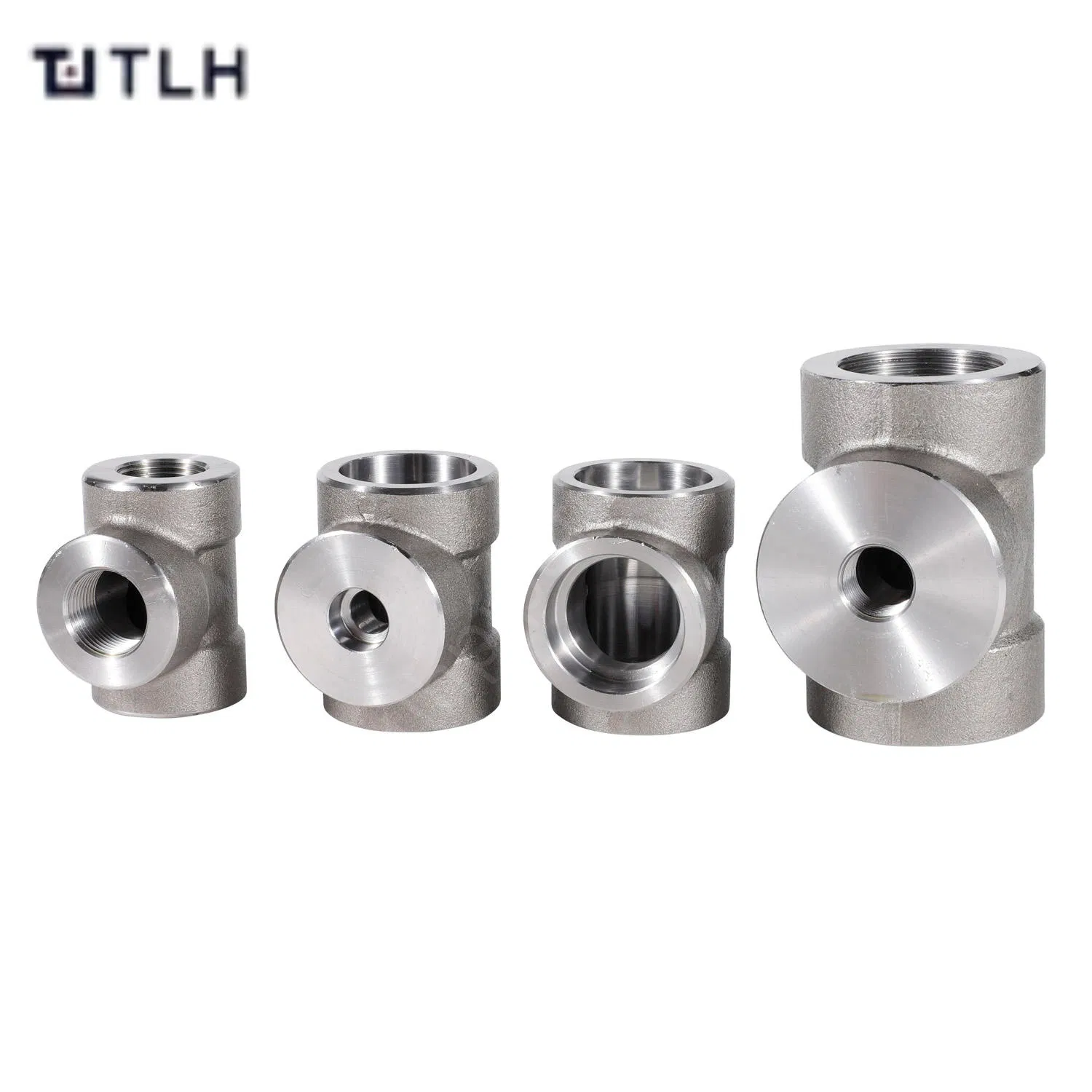 China Customized 3000# ASME B16.11 Stainless Steel Ss 304 316 304L 316L NPT Female Forged Thread Unequal Tee Reduced Tee
