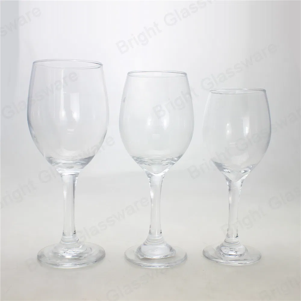 Clear Mouth Blown Stem Wine Glass for Hotel and Restaurant