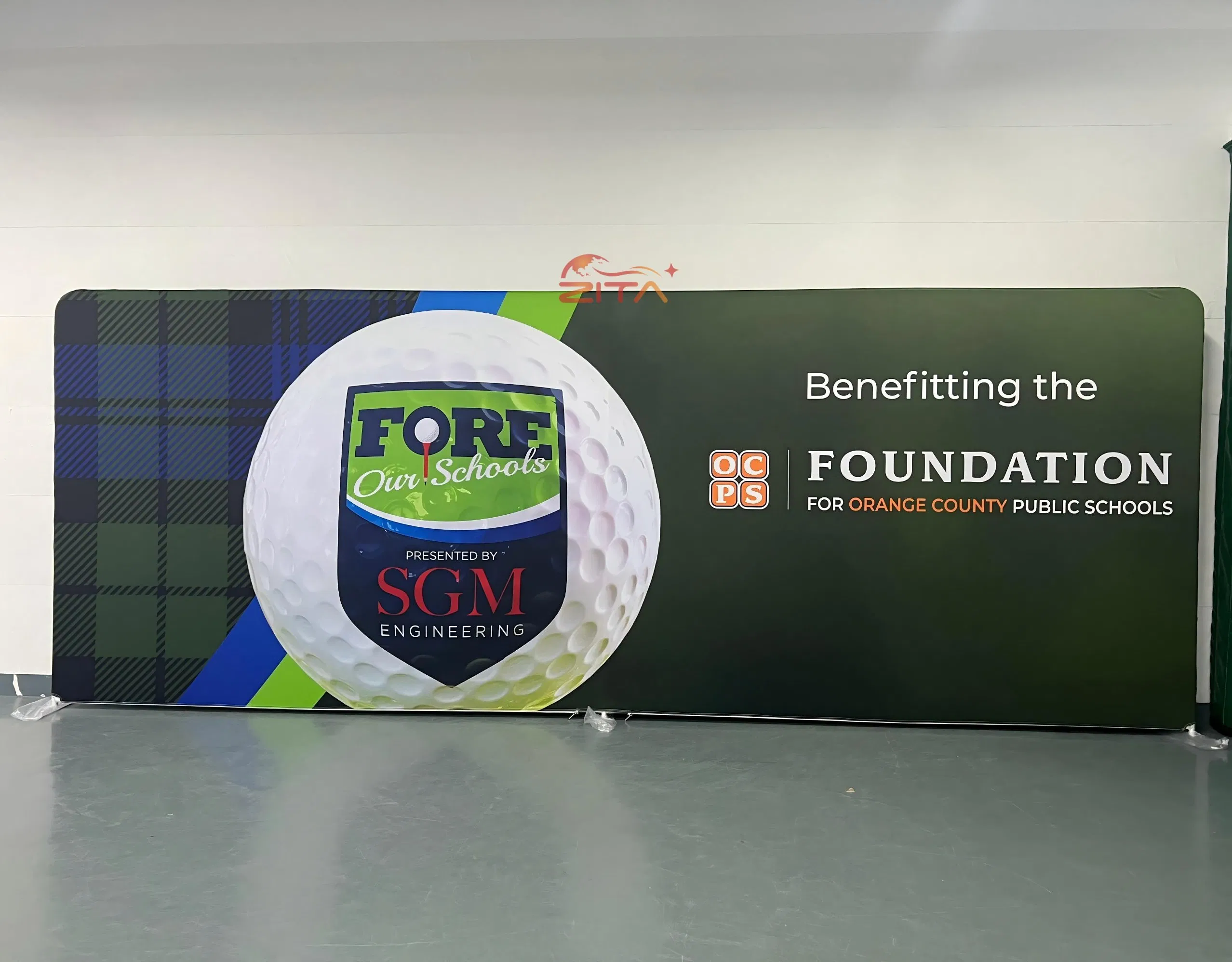 Portable and Reusable Tension Fabric Stage Backdrop Foldable Aluminum Frame