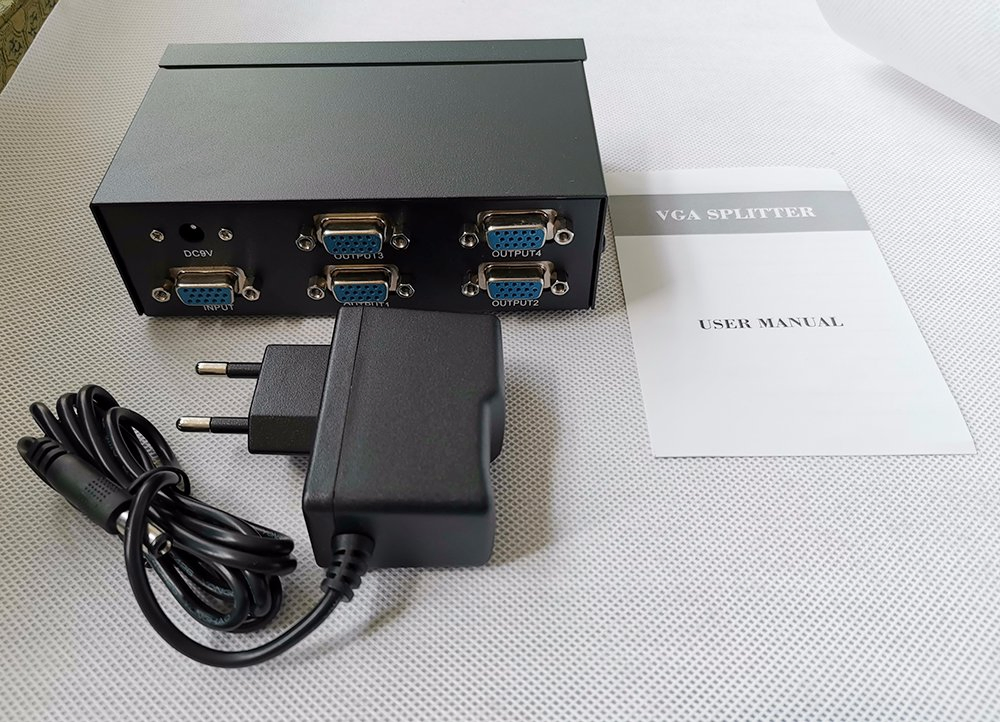 VGA-сплиттер 1x4, 4-портовый разветвитель видео