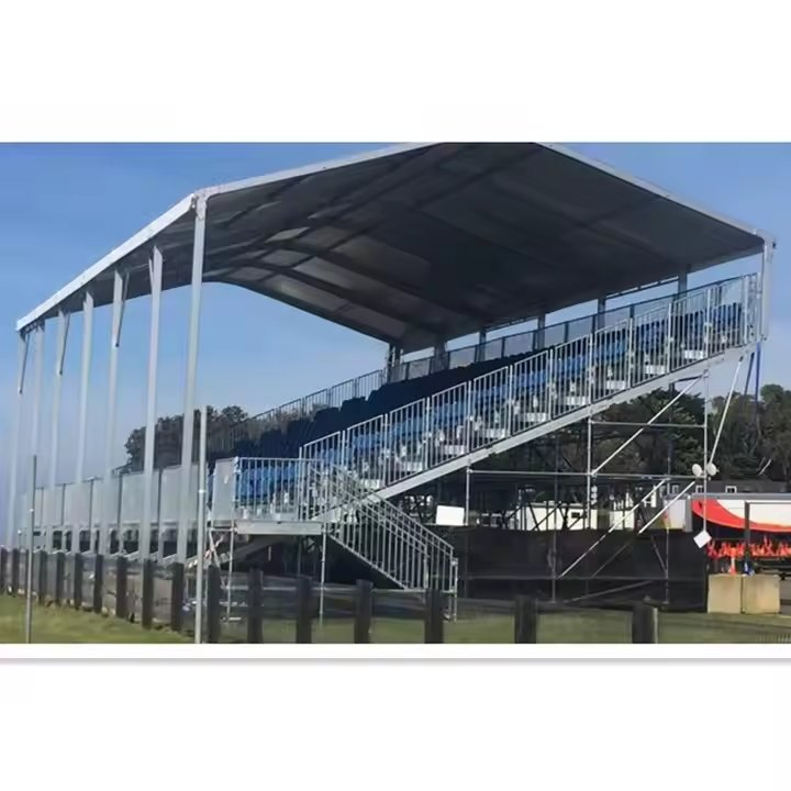 Manual Pull Indoor/Outdoor Stackable Portable Gym Bleachers Retractable Tribune Mobile Grandstand with 1 Year Warranty