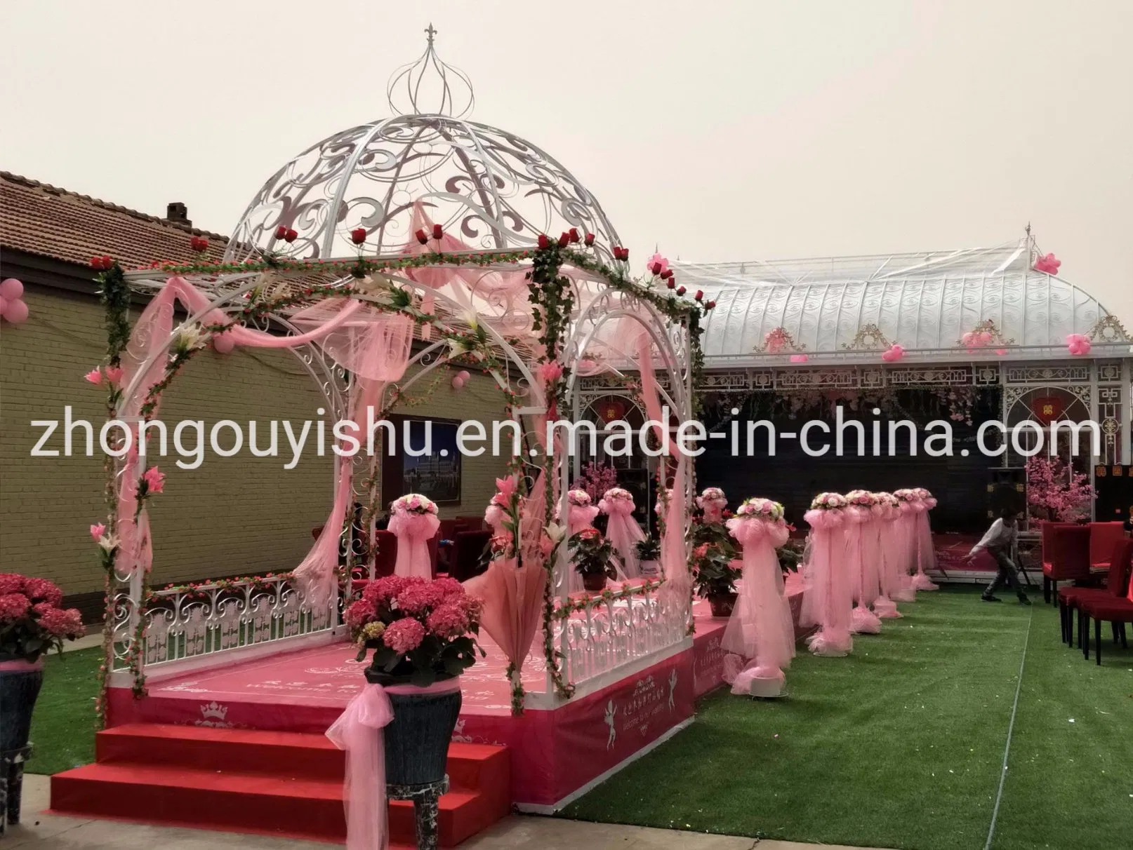 Cast Iron Gazebo Pavilion Garden Decoration Craft