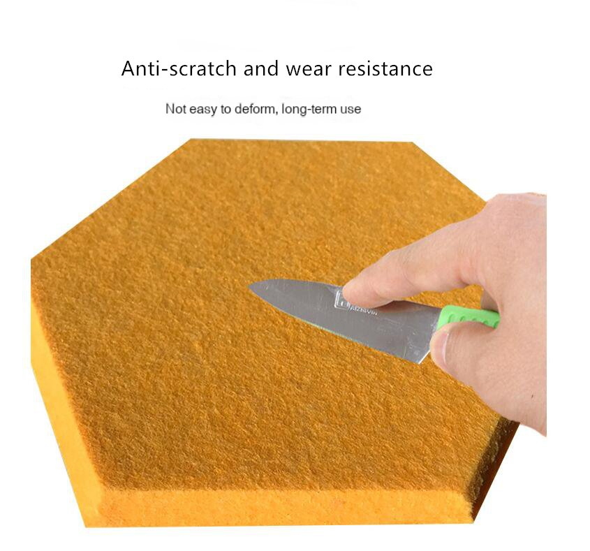 Premium Hexagon Self-Adhesive Acoustic Panels for Soundproof Meeting Room Sound-Absorbing Pet Felt Wall Panel