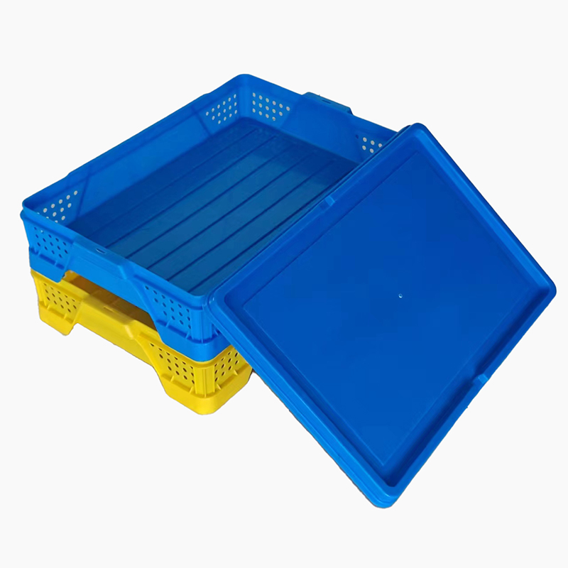 Mesh Stackable Handle Nestable Plastic Moving Crate Harvest Storage Food Basket