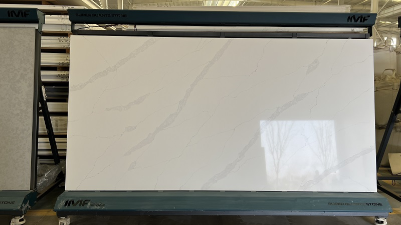 Artificial Stone Zero Silica White Calacatta Marble and Granite Look Quartz Stone Quartz Countertop