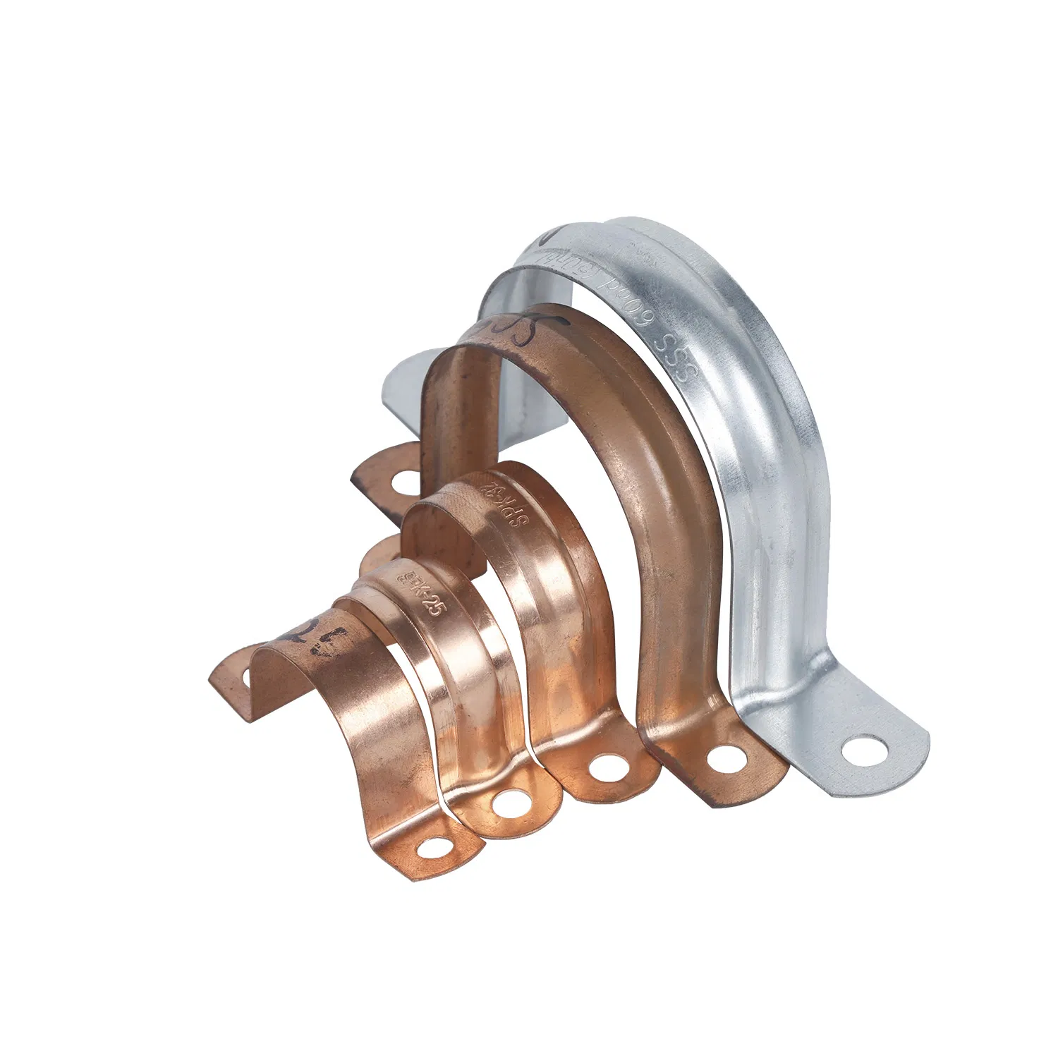 Customized Copper Heavy Duty Pipe Clamp Set Stamping Parts with Rubber Screw and Nut, Steel Pipe Clamp for Fire Protection, Brass Tube Clamp, O/U/P Type