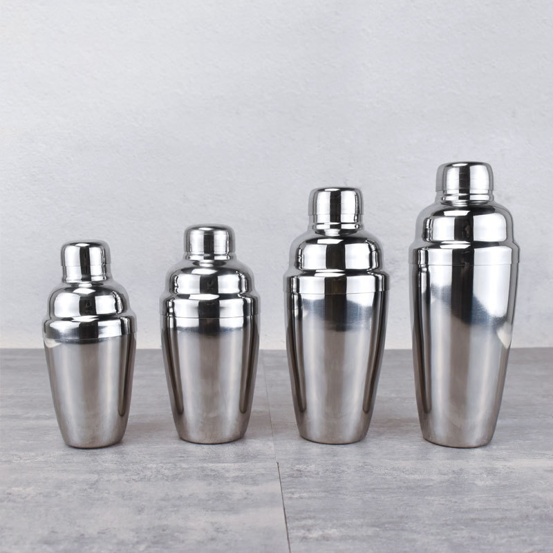 Factory Cocktail Shaker 250/350/550/750ml Bar Tools Martini Shaker Cup Stainless Steel Bartender Shaker
