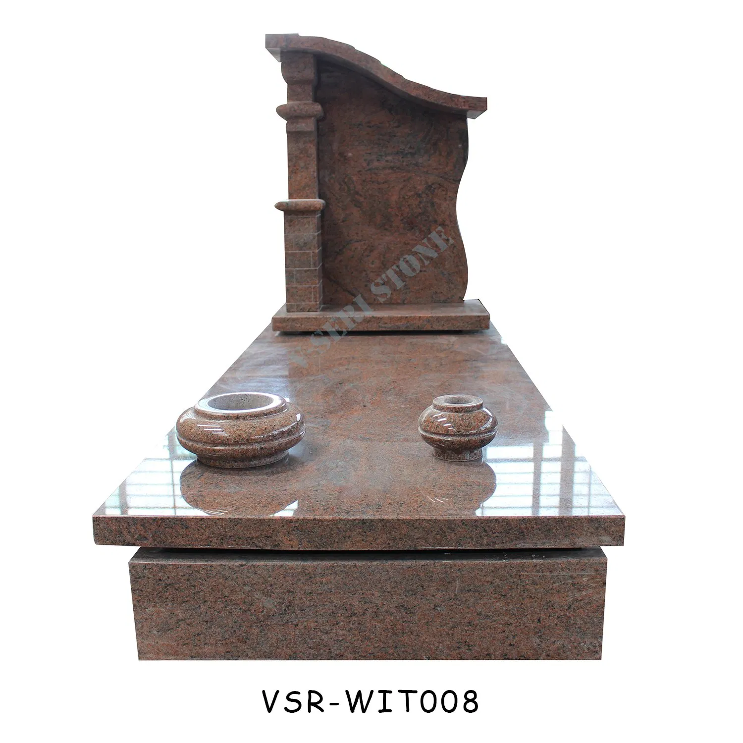 G623 Grey Granite Cemetery Head Stones Marble Cemetery Headstones with Pillar