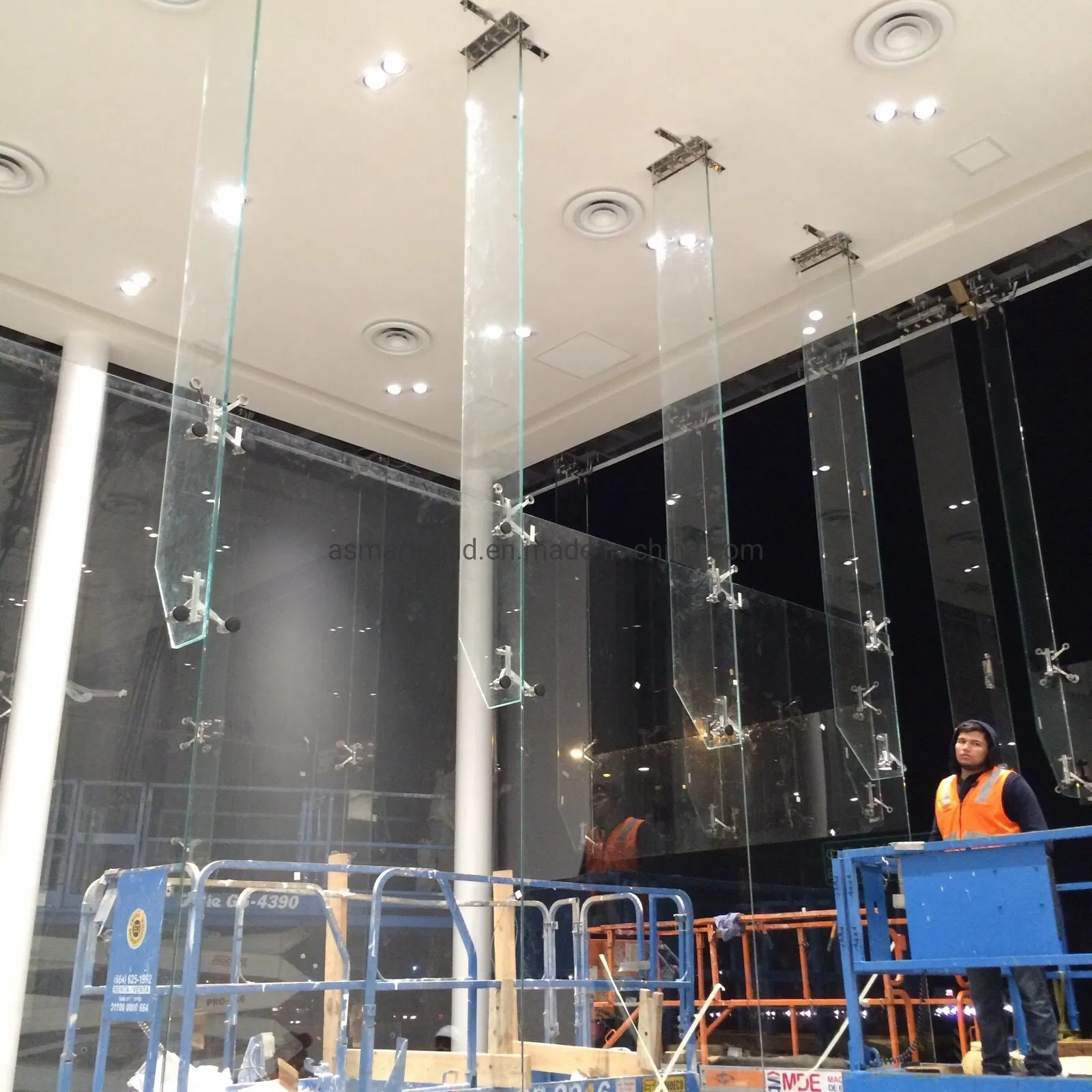 12mm Jumbo Size Extra Clear Tempered Glass for Spider Glass Curtain Wall From China Glass Factory