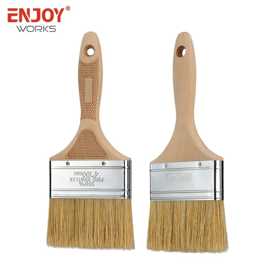 Premium 100% Natural Bristle Paint Brush with Wooden Handle