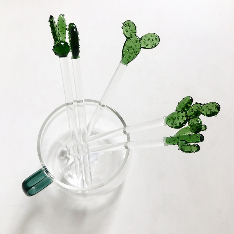 Heat Resistant Multicolor Glass Stirring Rod Reusable Colorful Coffee Stirring Swizzle Stick