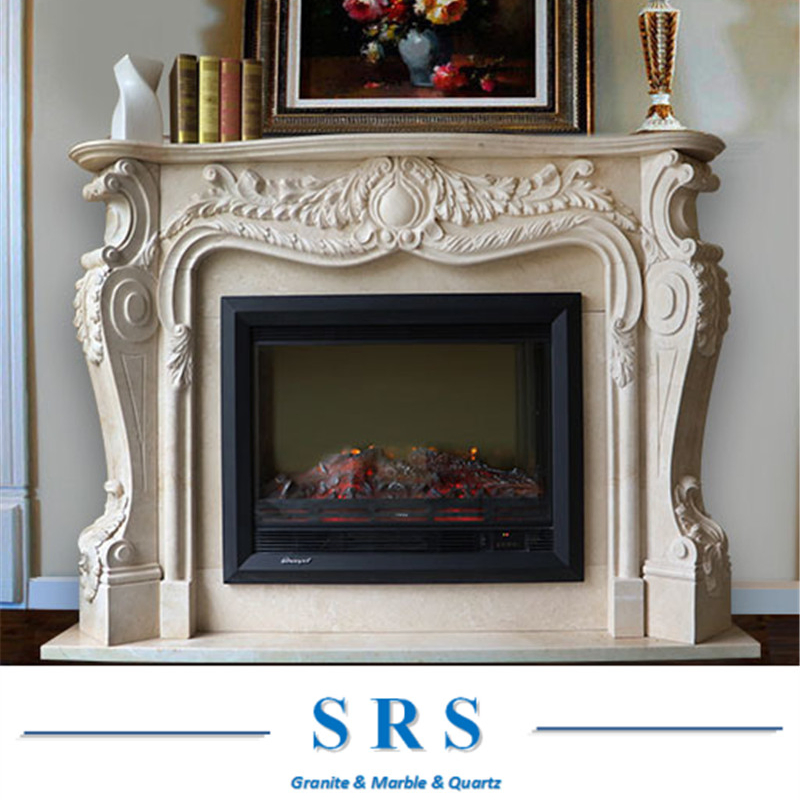 Hot Sellingcarving Luxury Indoor Villa Marble Fireplace Mantels