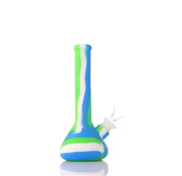 7 Inches Hookahs Mini Beaker DAB Rig Unbreakable Camouflage Hookahs with Silicone Downstem DAB Rig Water Pipe