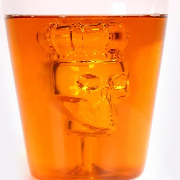 Vodka Whiskey Wine Drinking Glass Bottle Decanter Skull Shaped Wine Bottle