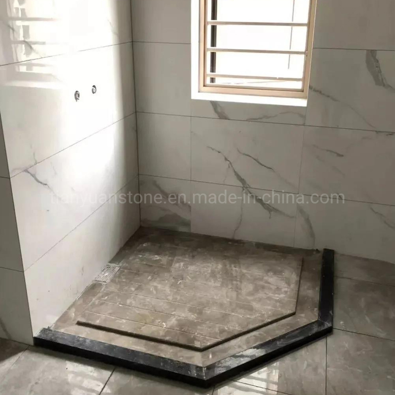 Bathroom Accessories Black White Marble Stone Shower Tray
