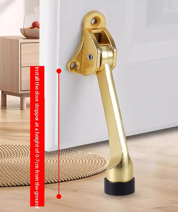 Mdmp-0030g Die-Cast Zinc Door Stop, Satin Gold Finish
