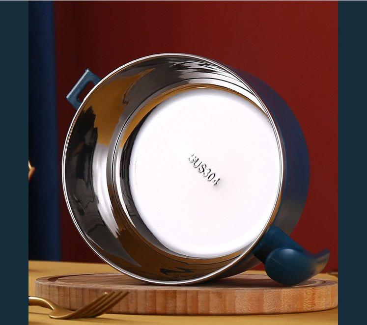 Food Container Stainless Steel Kitchenware Soup Fruit Rice Noodle Lunch Box Bowl with Lid