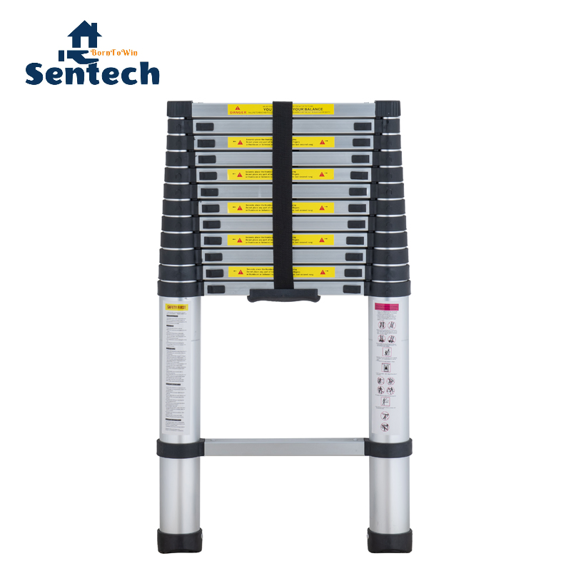 3.8m Telescopic Aluminium Ladders 13 Steps for Indoor and Outdoor Use