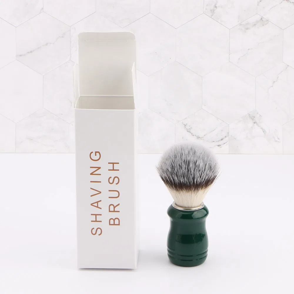 Personal Care Shaving Brush Green Resin Handle of Artificial Nylon Badger Hair Shaving Brush