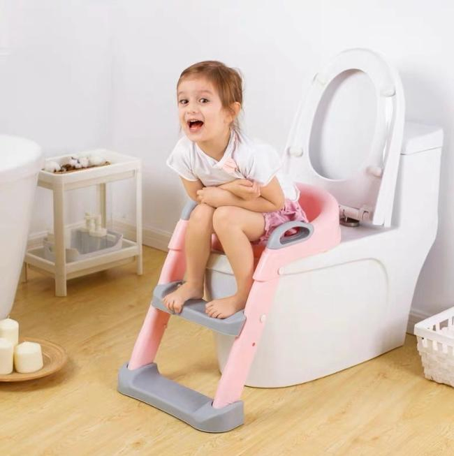 Comfortable Safe Kids Toddlers Step Stool Ladder Toilet Potty Training Seat