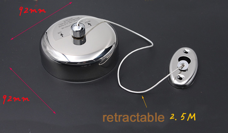 Retractable Black Clothes Line Indoor Laundry Single Clothes Dryer Hanger Stainless Steel