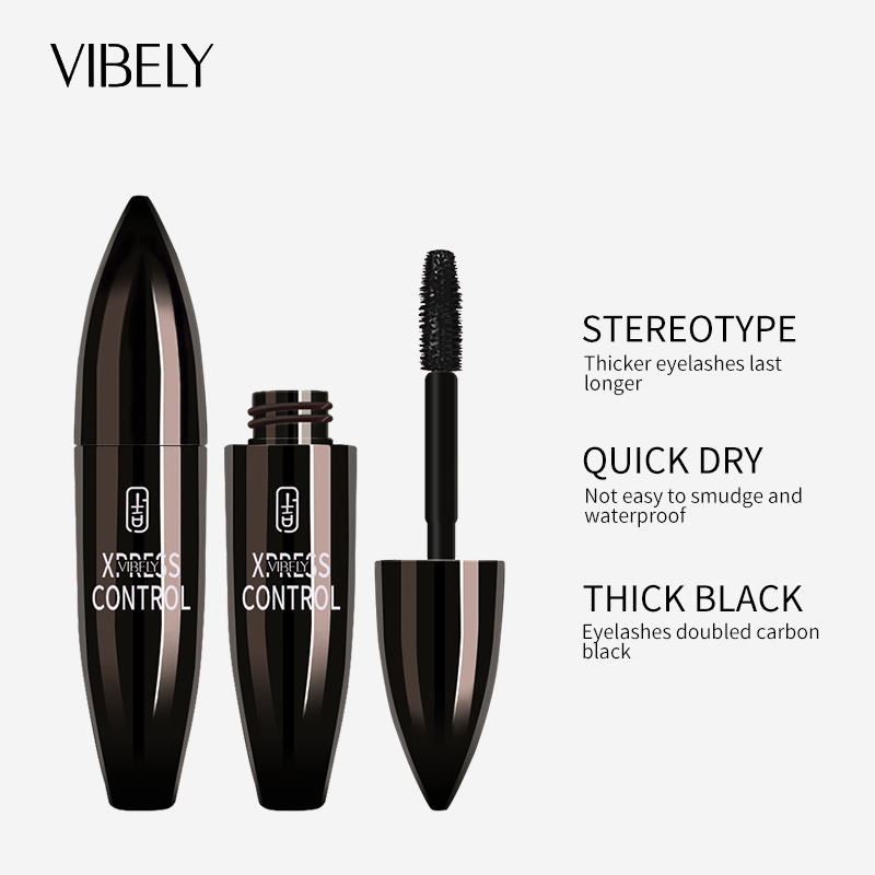 Eye Cosmetics Long Lasting Curling Waterproof Anti-Sweat 3D Fiber Vegan Black Mascara