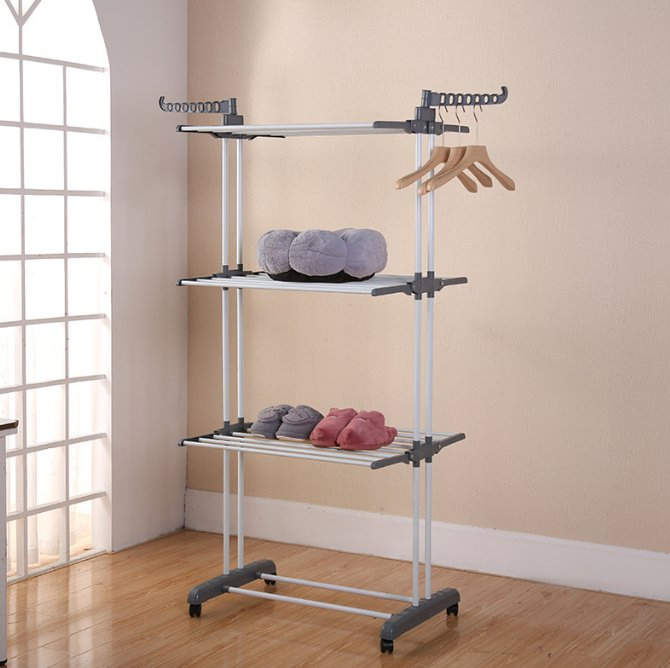 Household Collapsible Clothes Hanger Shelf Laundry Rack