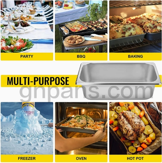 Factory Wholesale Commercial Kitchen Ware Stainless Steel Gastronom Pan 2/4 20mm Gn Pan