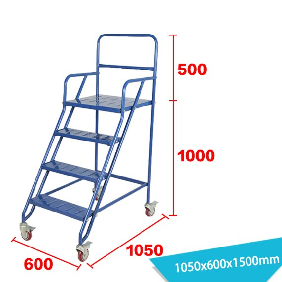 Supermarket Metal Foldable Ladder Cart