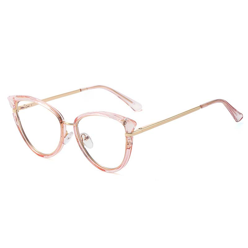 Ready to Stock Women Hot Selling Custom Eyewear Wholesale Eyeglasses Tr90 Frame Computer Cat Eye Anti Blue Light Glasses